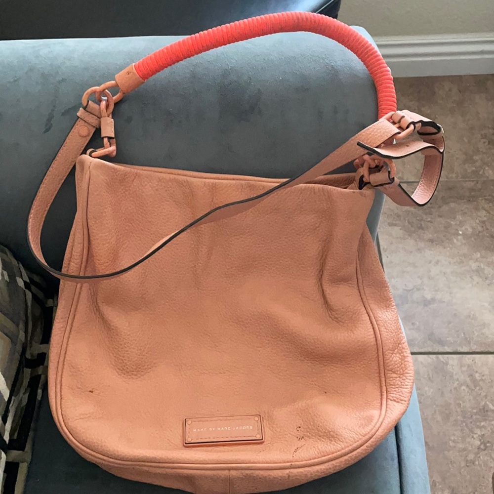 Marc by Marc Jacobs peach color leather shoulder bag